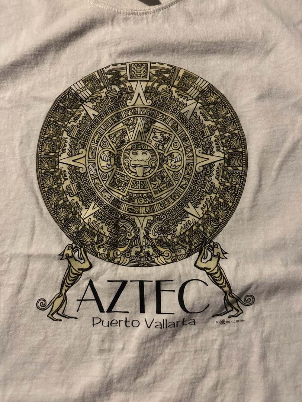 Del Sol Aztec Puerto Vallarta T-Shirt Size XL Vintage 1999 White